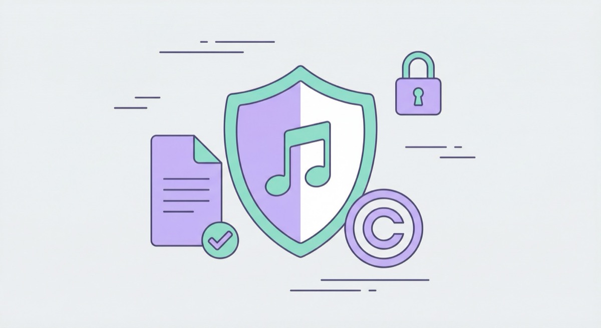 Musician reviewing copyright registration documents on a laptop